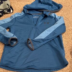 Under Armour Blue teal  and grey sweatshirt hoodie size XS